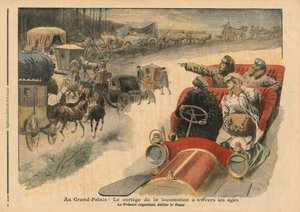 Au Grand Palais, histoire de la locomotion à travers les âges, illustration de 